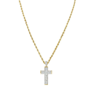 Yellow Diamond Cross Pendant 10k Yellow Gold 0.20 Ctw